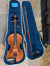 Violin with case and bow, full size. M. Schiller brand