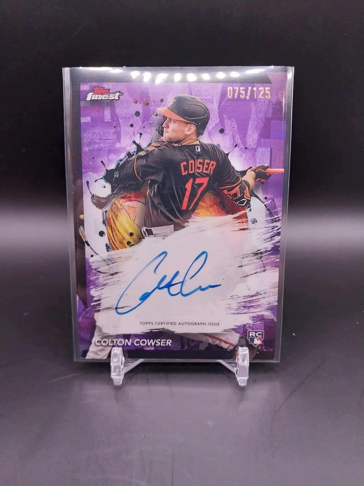 2024 Topps Finest Colton Cowser Purple Rookie RC Auto /125 Baltimore Orioles A37