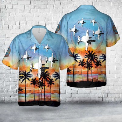 Navy Hawaiian Shirt, Us Navy Northrop Grumman E-2 Hawkeye 741Nh Vaw-114 Hawaiian