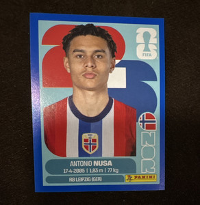 Panini FIFA World Cup 2026 Sticker NOR 19 Antonio Nusa RB Leipzig Portrait