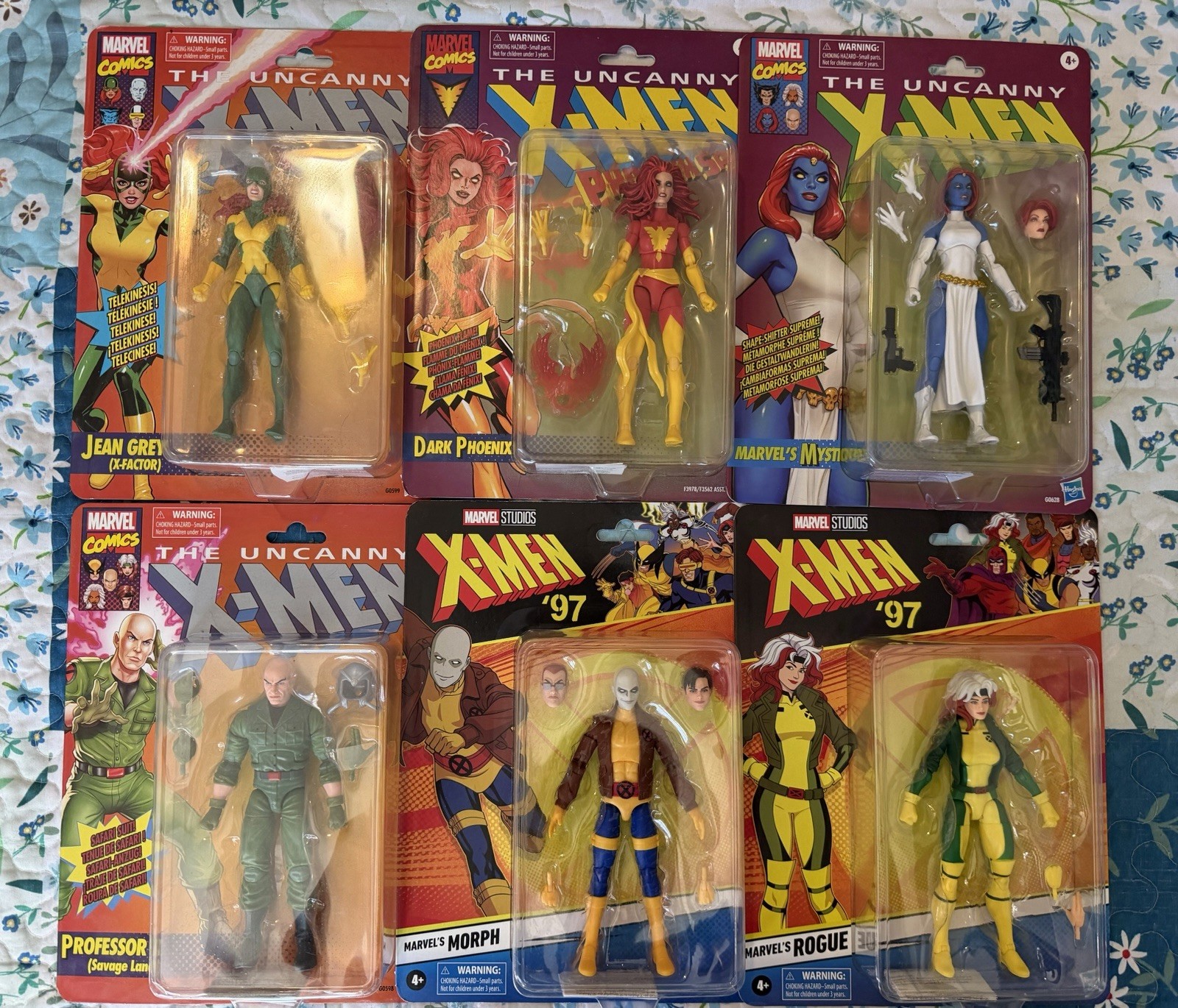 Marvel Legends Retro Rogue, Phoenix, Jean Grey, Mystique, Morph, Professor X 97