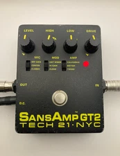 TECH21 SansAmp GT2  Amp Modeler Distortion Guitar effect pedal from japan