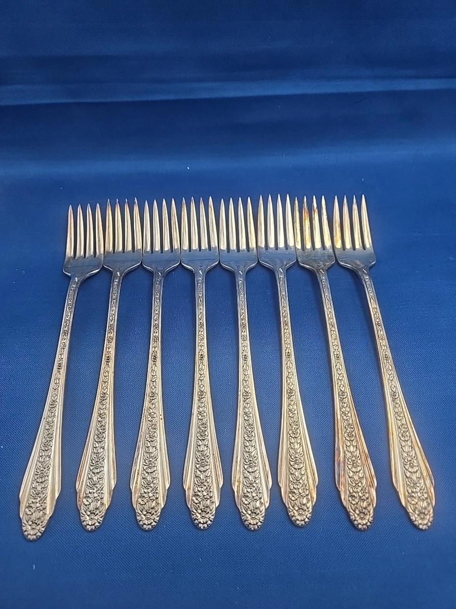 International Silver Rose Antique US Silver-Plated Flatware for