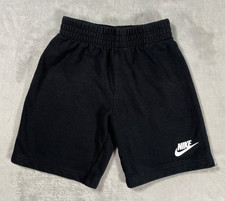 Nike Shorts Kids L Black Fleece Athletic Logo 6 7Y Elastic Waist