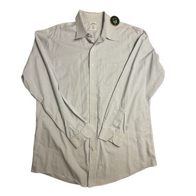 Brooks Brothers 1818 Regent Fit Non-Iron Check Dress Shirt 17.5 36/37