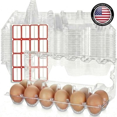 Versatile 100 Pcs Egg Trays - Lightweight Reusable & Disposable Clear Containers