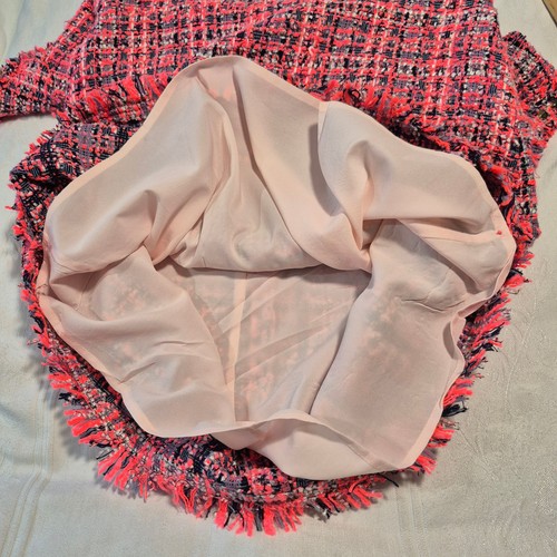 ABITO KATE SPADE TWEED ROSA PLAID ORLI ARRUFFATI E COLLETTO METALLIZZATO Tg 6 - Foto 8 di 18