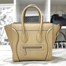 Celine Luggage Micro Handbag Dune Leather 2019