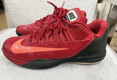 Nike Red Lunar Ballistec Rafa Nadal Premium Mens Tennis Shoes Sneakers  US 12