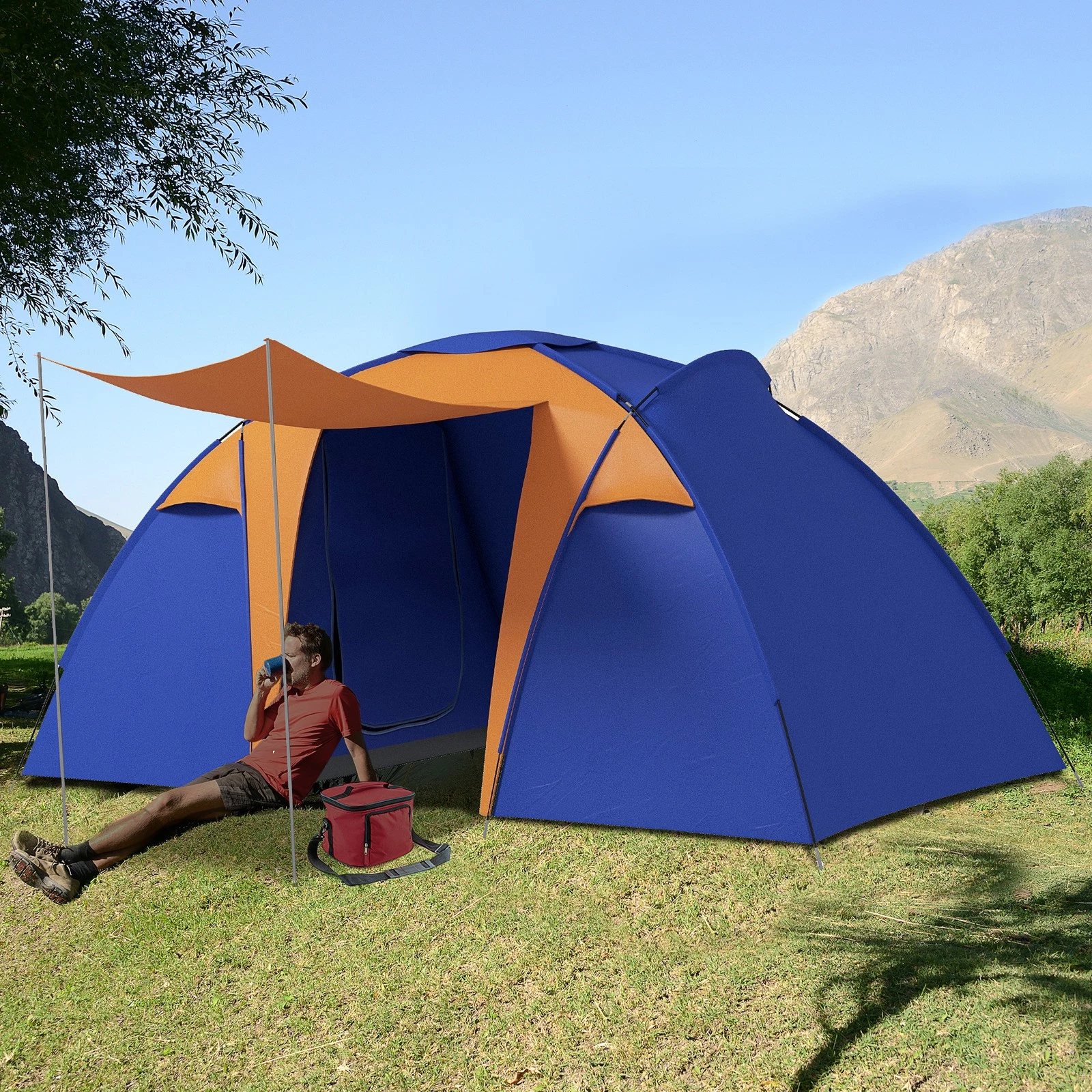 Large Camping Tent with 2 Bedroom, Living Area and Awning for 4-6 Person
Opens in a new window or ta