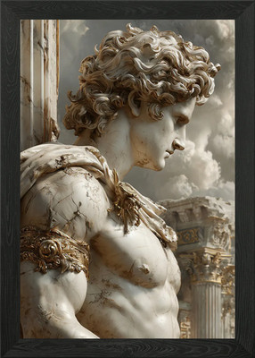 Marble Sentinel God Framed Wall Art Poster Canvas Print Picture