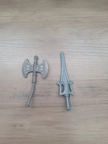 VTG He-Man AXE SWORD PARTS MOTU He Man Weapons Lot USA