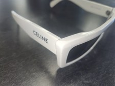 Celine CL40214U 25A White Grey Lens Rectangular Women Sunglasses Italy 57mm