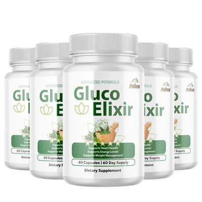 Gluco Elixir- Blood Support- 5 Bottles- 300 Capsules