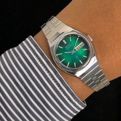 slim fit dress slacks Seiko Dress Analog Green Dial Men's Watch-SUR449P1 Genuine Leather, Brown  Strap