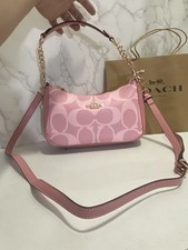 COACH Teri Shoulder Bag In signature canvas/Gold/Powder Pink
