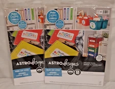 NEW ASTRO DESIGNS STICKER PAPER 8.5X 11 SHEET 2 PACKS FOR A 30 COUNT TOTAL