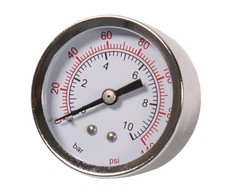 Manometer f&uuml;r Druckluftregler 1/4" - Ersatzteil f&uuml;r WELDINGER Fl&uuml;sterkompressor