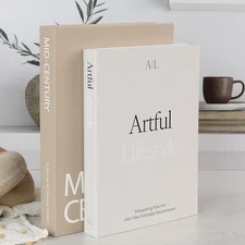 Aesthetic Decorative Books - Set of 2 Stylish Boxes Enhance Your Coffee Table, B