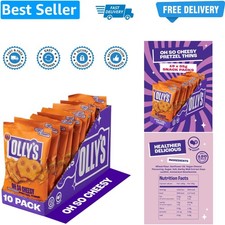 Olly's Pretzel Thins, Oh So Cheesy, 35g Pack of 10, Handy Snack Pouches, Heal...