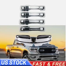 For 2019-2025 Dodge Ram 1500 Chrome Mirror W/ Signal +4 Door Handle Cover