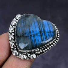 Labradorite gemstone 925 Sterling Silver Jewelry Ring Size 9 X-Mas Gift W546