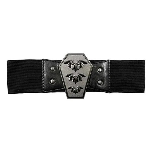 Kreepsville 666 Coffin Bat Buckle Elastic Waist Belt Stretch Gothic 3 Sizes Goth - product listing photo