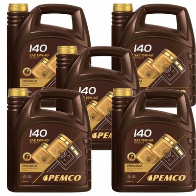 5x 4 Liter Orignal PEMCO Motoröl iDRIVE 140 15W-40 API SL/CF Engine Oil Öl