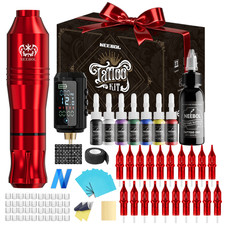 Wireless Tattoo Pen Machine Complet Kit with 1600mAh Power Supply 20Pcs Needles