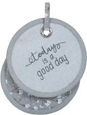 Kay Dee Designs TODAY IS A GOOD DAY Embroidered Gray Floral Pot Holder NEW