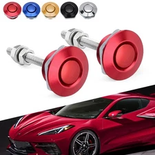 2x Red Universal 1.25" Hood Pins Quick Release Lock Latch Bumper Aluminum P