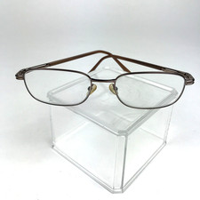 PERRY ELLIS Metal Glasses Frames Bronze w Lens Nose Pads Rectangular Unisex