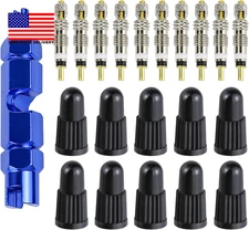 21PCS Presta Valve Core Kit, Alloy Stem Removal Tool with 10 Presta Valve Cores