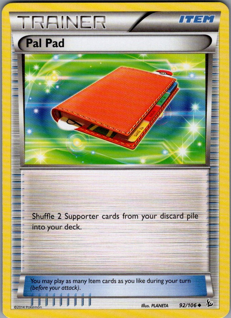 Pal Pad Uncommon Normal XY - Flashfire 92/106 NM