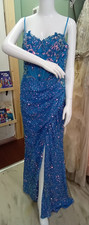 blue, witness of love ,sequins, corset dress xl, prom ,formal