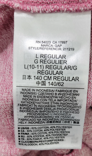 GAP Kids Girls Cuffed Marled Full Length Leggings Size Large 10 Pink White - Picture 7 of 7