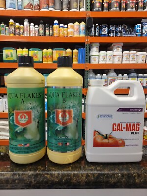 House & Garden 1 L Aqua Flakes A & Aqua Flakes B w/ Botanicare 1 Qt Cal-Mag Plus