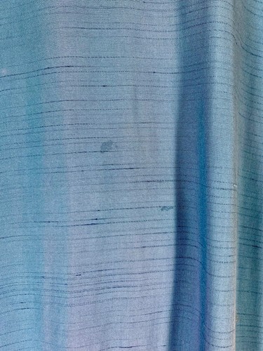 Vintage 1940's-50's blue slub SILK and rayon blend lounging robe by ELITE size M - Picture 16 of 18