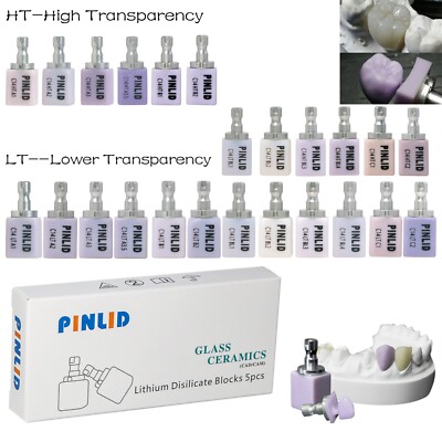US C14 HT/LT E.max CAD CEREC/InLab Lithium Disilicate Blocks Glass Ceramic 5/Pk