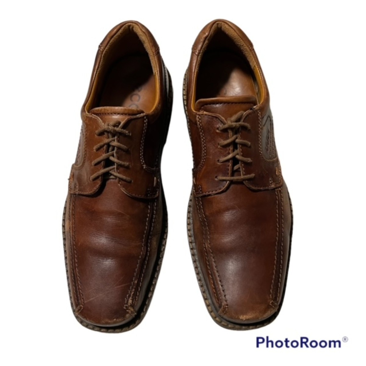 Ecco Mens US 9 EU 42 Brown Leather Dress Walking Oxford Lace  display picture 2