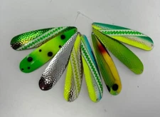* REEF RUNNER *  STAMPED SPOON COLOR SAMPLES ' 4.75" LOT OF 8 '
