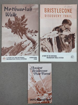 1970's Bristlecone Pine Forest Inyo National Forest Brochures lot of 3