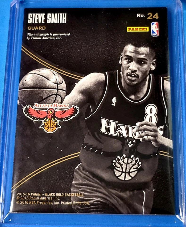 2015-16 Panini Black Gold Steve Smith  Vintage Gold Auto SP#03/10! Hawks AUTO🔥 - Image 3 of 3