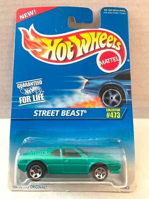 Hot Wheels STREET BEAST (BMW M1) - 1996 #473 Green, DD5 5-Spoke, CHINA