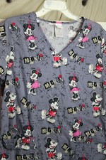 Disney Mickey and Minnie Mouse Scrub Top Size M CNA Dental