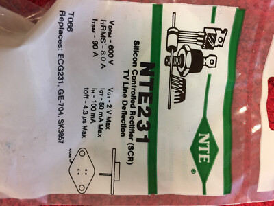 NTE 231  SILICON CONTROLLED RECTIFIER TV LINE DEFLECTIONS 600V 6A