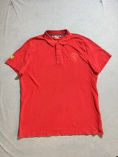 Ferrari x Puma Polo Shirt Mens L Red Logo Embroidered Short Sleeve