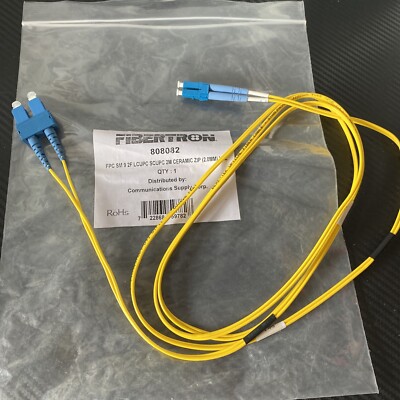 FIBERTRON 808082 Fiber Optic Zip Patch Cable 2M New