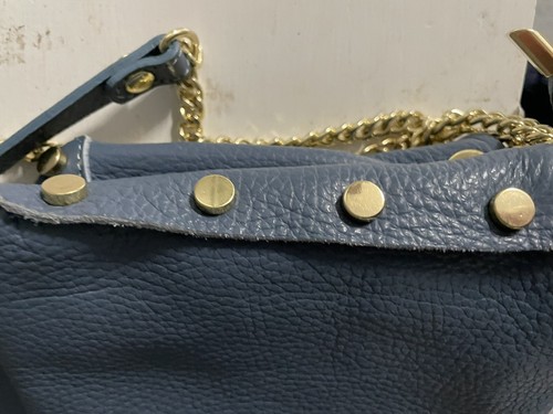 Valentina Fiore gewebte LEDER BLAU Handtasche Goldkette Lederband ITALIEN NEU MIT ETIKETT - Bild 9 von 12