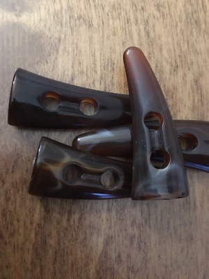 5 cm Dufflecoat Toggles Imitat Schildpatt Optik 4er Pack